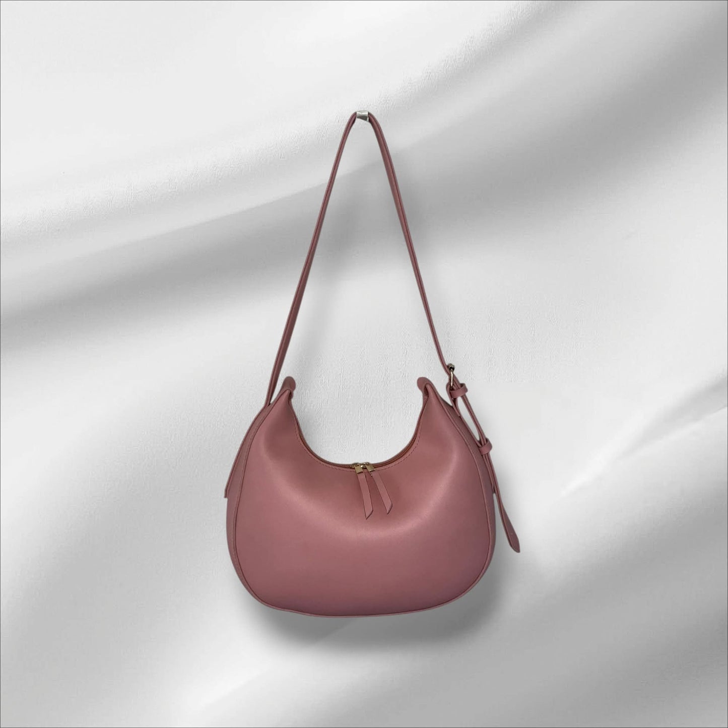Trendy Leather Shoulder Bag – Soft Hobo Design for Daily Use