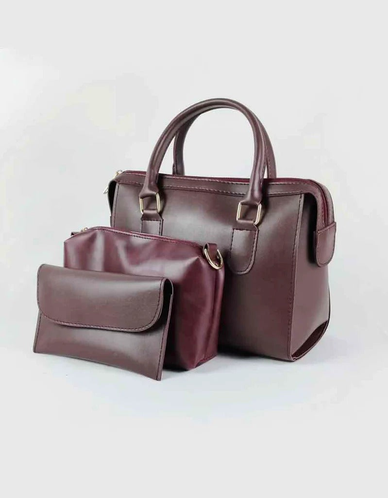 Modern Charm 3-Piece Handbag Set – Deep Edition